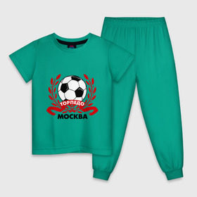 Детская пижама хлопок с принтом Торпедо в Петрозаводске, 100% хлопок |  брюки и футболка прямого кроя, без карманов, на брюках мягкая резинка на поясе и по низу штанин
 | венок | москва | мяч | спорт | торпедо | фк | футбол | футбольный клуб