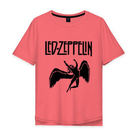 Мужская футболка хлопок Oversize с принтом Led Zeppelin в Петрозаводске, 100% хлопок | свободный крой, круглый ворот, “спинка” длиннее передней части | Тематика изображения на принте: led zeppelin