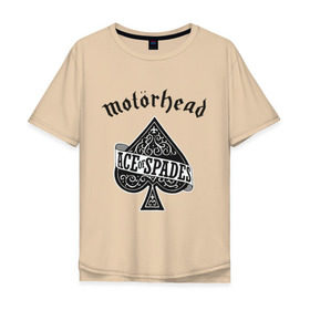 Мужская футболка хлопок Oversize с принтом Motorhead ace of spades в Петрозаводске, 100% хлопок | свободный крой, круглый ворот, “спинка” длиннее передней части | motorhead