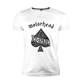 Мужская футболка премиум с принтом Motorhead ace of spades в Петрозаводске, 92% хлопок, 8% лайкра | приталенный силуэт, круглый вырез ворота, длина до линии бедра, короткий рукав | Тематика изображения на принте: motorhead