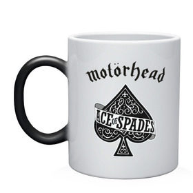 Кружка хамелеон с принтом Motorhead ace of spades в Петрозаводске, керамика | меняет цвет при нагревании, емкость 330 мл | Тематика изображения на принте: motorhead