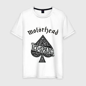 Мужская футболка хлопок с принтом Motorhead ace of spades в Петрозаводске, 100% хлопок | прямой крой, круглый вырез горловины, длина до линии бедер, слегка спущенное плечо. | Тематика изображения на принте: motorhead