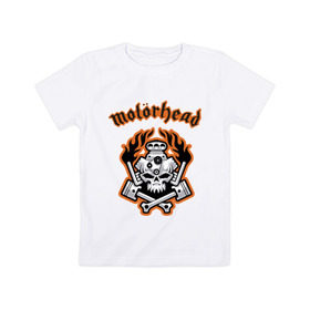 Детская футболка хлопок с принтом Motorhead в Петрозаводске, 100% хлопок | круглый вырез горловины, полуприлегающий силуэт, длина до линии бедер | Тематика изображения на принте: motorhead