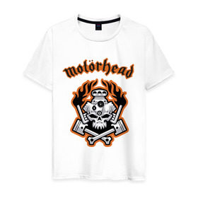 Мужская футболка хлопок с принтом Motorhead в Петрозаводске, 100% хлопок | прямой крой, круглый вырез горловины, длина до линии бедер, слегка спущенное плечо. | Тематика изображения на принте: motorhead