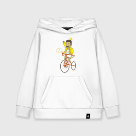 Детская толстовка хлопок с принтом Фредди на велосипеде в Петрозаводске, 100% хлопок | Круглый горловой вырез, эластичные манжеты, пояс, капюшен | queen | велосипед | меломанам | музыка | прикол | рок | фрэдди меркьюри