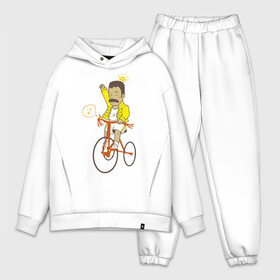 Мужской костюм хлопок OVERSIZE с принтом Фредди на велосипеде в Петрозаводске,  |  | queen | велосипед | меломанам | музыка | прикол | рок | фрэдди меркьюри