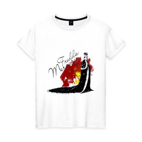 Женская футболка хлопок с принтом Фрэдди Меркьюри в Петрозаводске, 100% хлопок | прямой крой, круглый вырез горловины, длина до линии бедер, слегка спущенное плечо | queen | меломанам | музыка | рок | фрэдди меркьюри