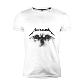 Мужская футболка премиум с принтом Metallica в Петрозаводске, 92% хлопок, 8% лайкра | приталенный силуэт, круглый вырез ворота, длина до линии бедра, короткий рукав | metallica | музыка | рок