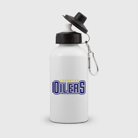 Бутылка спортивная с принтом HC Edmonton Oilers Sign в Петрозаводске, металл | емкость — 500 мл, в комплекте две пластиковые крышки и карабин для крепления | club | edmonton | hc | hockey | oilers | хоккей
