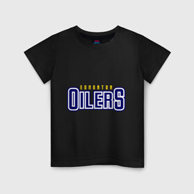 Детская футболка хлопок с принтом HC Edmonton Oilers Sign в Петрозаводске, 100% хлопок | круглый вырез горловины, полуприлегающий силуэт, длина до линии бедер | club | edmonton | hc | hockey | oilers | хоккей