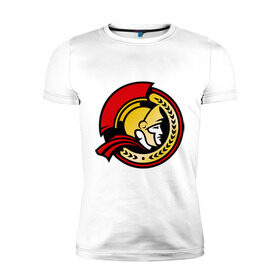 Мужская футболка премиум с принтом HC Ottawa Senators Alternative в Петрозаводске, 92% хлопок, 8% лайкра | приталенный силуэт, круглый вырез ворота, длина до линии бедра, короткий рукав | alternative | club | hockey | ottawa | senators | золото | хоккей
