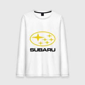 Мужской лонгслив хлопок с принтом Subaru Logo в Петрозаводске, 100% хлопок |  | logo | subaru | автомобиль | логотип | марка | субару