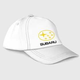 Бейсболка с принтом Subaru Logo в Петрозаводске, 100% хлопок | классический козырек, металлическая застежка-регулятор размера | Тематика изображения на принте: logo | subaru | автомобиль | логотип | марка | субару
