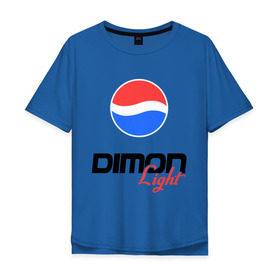 Мужская футболка хлопок Oversize с принтом Дима Лайт в Петрозаводске, 100% хлопок | свободный крой, круглый ворот, “спинка” длиннее передней части | dimon | light | pepsi | дима | димон | дмитрий | лайт | пепси | пэпси