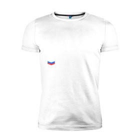 Мужская футболка премиум с принтом Полиция в Петрозаводске, 92% хлопок, 8% лайкра | приталенный силуэт, круглый вырез ворота, длина до линии бедра, короткий рукав | милиция | патриот | россия | триколор