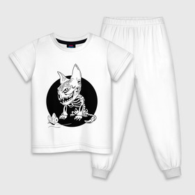 Детская пижама хлопок с принтом Киса в Петрозаводске, 100% хлопок |  брюки и футболка прямого кроя, без карманов, на брюках мягкая резинка на поясе и по низу штанин
 | бабочка | скелет
