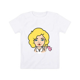 Детская футболка хлопок с принтом Мерлин Монро faceq в Петрозаводске, 100% хлопок | круглый вырез горловины, полуприлегающий силуэт, длина до линии бедер | faceq | знаменитость | мерилин | мерлин монро