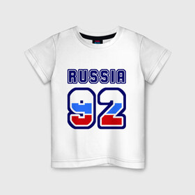 Детская футболка хлопок с принтом Russia - 92 (Севастополь) в Петрозаводске, 100% хлопок | круглый вырез горловины, полуприлегающий силуэт, длина до линии бедер | 