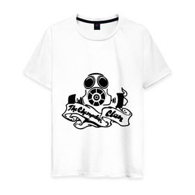 Мужская футболка хлопок с принтом The chemodan в Петрозаводске, 100% хлопок | прямой крой, круглый вырез горловины, длина до линии бедер, слегка спущенное плечо. | rap | the chemodan | музыка | противогаз | рэп | чемодан