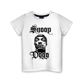 Детская футболка хлопок с принтом Snoop Dogg в Петрозаводске, 100% хлопок | круглый вырез горловины, полуприлегающий силуэт, длина до линии бедер | Тематика изображения на принте: rap | snoop dogg | музыка | рэп | снуп дог