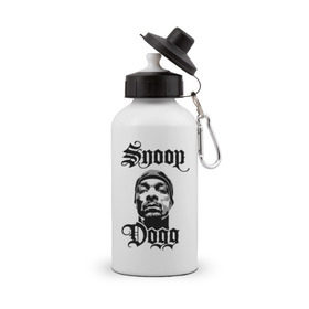 Бутылка спортивная с принтом Snoop Dogg в Петрозаводске, металл | емкость — 500 мл, в комплекте две пластиковые крышки и карабин для крепления | Тематика изображения на принте: rap | snoop dogg | музыка | рэп | снуп дог