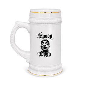 Кружка пивная с принтом Snoop Dogg в Петрозаводске,  керамика (Материал выдерживает высокую температуру, стоит избегать резкого перепада температур) |  объем 630 мл | rap | snoop dogg | музыка | рэп | снуп дог
