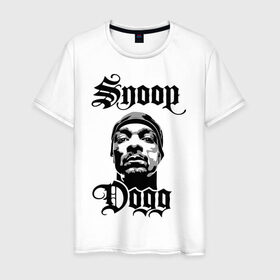 Мужская футболка хлопок с принтом Snoop Dogg в Петрозаводске, 100% хлопок | прямой крой, круглый вырез горловины, длина до линии бедер, слегка спущенное плечо. | rap | snoop dogg | музыка | рэп | снуп дог