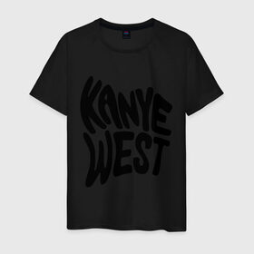 Мужская футболка хлопок с принтом kanye west в Петрозаводске, 100% хлопок | прямой крой, круглый вырез горловины, длина до линии бедер, слегка спущенное плечо. | kanye west | rap | кани вест | музыка | рэп