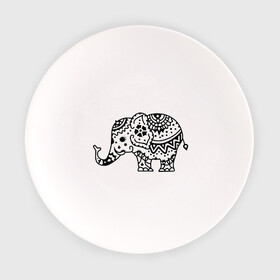 Тарелка с принтом Слоник узор в Петрозаводске, фарфор | диаметр - 210 мм
диаметр для нанесения принта - 120 мм | Тематика изображения на принте: слон