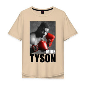 Мужская футболка хлопок Oversize с принтом Mike Tyson в Петрозаводске, 100% хлопок | свободный крой, круглый ворот, “спинка” длиннее передней части | Тематика изображения на принте: майк тайсон