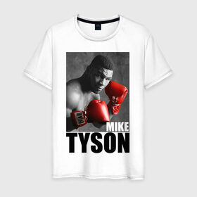 Мужская футболка хлопок с принтом Mike Tyson в Петрозаводске, 100% хлопок | прямой крой, круглый вырез горловины, длина до линии бедер, слегка спущенное плечо. | Тематика изображения на принте: майк тайсон