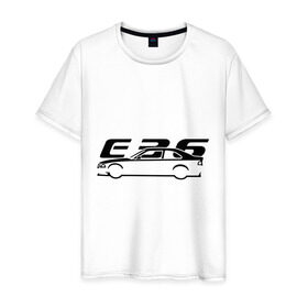 Мужская футболка хлопок с принтом E36 в Петрозаводске, 100% хлопок | прямой крой, круглый вырез горловины, длина до линии бедер, слегка спущенное плечо. | bmw | e36 | автомобиль | бмв | е36