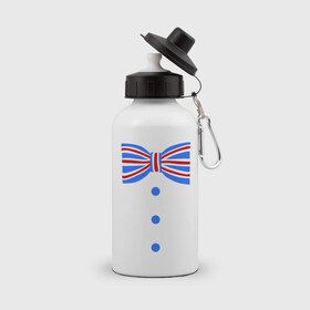 Бутылка спортивная с принтом Галстук бабочка британский флаг 2 в Петрозаводске, металл | емкость — 500 мл, в комплекте две пластиковые крышки и карабин для крепления | бабочка