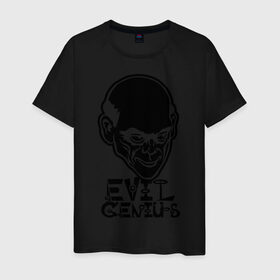 Мужская футболка хлопок с принтом Evil genius (Злой гений) в Петрозаводске, 100% хлопок | прямой крой, круглый вырез горловины, длина до линии бедер, слегка спущенное плечо. | evil | genius | гений | злой