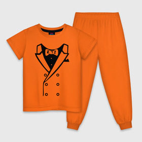 Детская пижама хлопок с принтом Двубортный пиджак в Петрозаводске, 100% хлопок |  брюки и футболка прямого кроя, без карманов, на брюках мягкая резинка на поясе и по низу штанин
 | смокинг