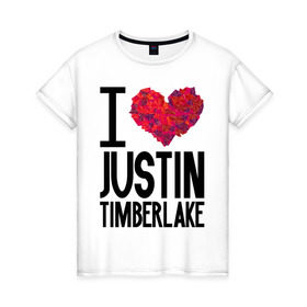 Женская футболка хлопок с принтом Justin Timberlake в Петрозаводске, 100% хлопок | прямой крой, круглый вырез горловины, длина до линии бедер, слегка спущенное плечо | justin timberlake | pop | джастин тимберлейк | знаменитости | музыка | певец
