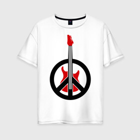 Женская футболка хлопок Oversize с принтом Пацифик рок в Петрозаводске, 100% хлопок | свободный крой, круглый ворот, спущенный рукав, длина до линии бедер
 | гитара
