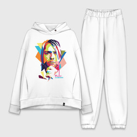 Женский костюм хлопок Oversize с принтом Kurt Cobain в Петрозаводске,  |  | kurt cobain | nirvana | pock | wpap | знаменитости | курт кобейн | нирвана | рок