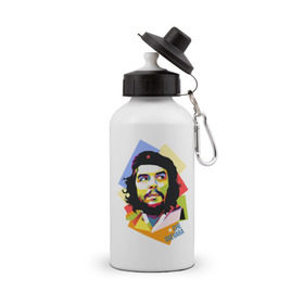 Бутылка спортивная с принтом Che Guevara в Петрозаводске, металл | емкость — 500 мл, в комплекте две пластиковые крышки и карабин для крепления | Тематика изображения на принте: че гевара