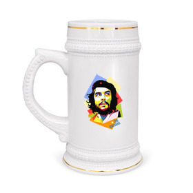 Кружка пивная с принтом Che Guevara в Петрозаводске,  керамика (Материал выдерживает высокую температуру, стоит избегать резкого перепада температур) |  объем 630 мл | че гевара