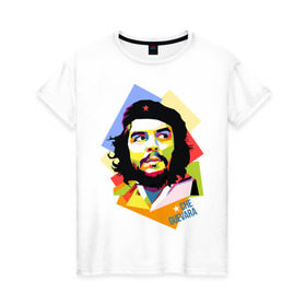 Женская футболка хлопок с принтом Che Guevara в Петрозаводске, 100% хлопок | прямой крой, круглый вырез горловины, длина до линии бедер, слегка спущенное плечо | че гевара