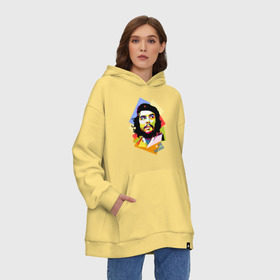 Худи SuperOversize хлопок с принтом Che Guevara в Петрозаводске, 70% хлопок, 30% полиэстер, мягкий начес внутри | карман-кенгуру, эластичная резинка на манжетах и по нижней кромке, двухслойный капюшон
 | че гевара