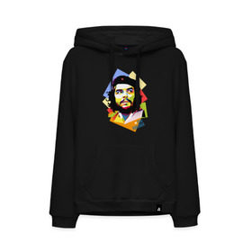 Мужская толстовка хлопок с принтом Che Guevara в Петрозаводске, френч-терри, мягкий теплый начес внутри (100% хлопок) | карман-кенгуру, эластичные манжеты и нижняя кромка, капюшон с подкладом и шнурком | че гевара