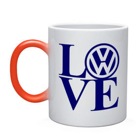 Кружка хамелеон с принтом Volkswagen love в Петрозаводске, керамика | меняет цвет при нагревании, емкость 330 мл | love | volkswagen | любовь | фольксваген