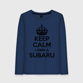 Женский лонгслив хлопок с принтом Subaru в Петрозаводске, 100% хлопок |  | keep calm | logo | sti | subaru | авто | кип калм | лого | субарик | субару