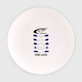 Тарелка с принтом One love subaru в Петрозаводске, фарфор | диаметр - 210 мм
диаметр для нанесения принта - 120 мм | Тематика изображения на принте: logo | one love | sti | subaru | авто | лого | субарик | субару