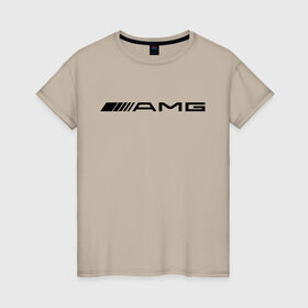 Женская футболка хлопок с принтом AMG в Петрозаводске, 100% хлопок | прямой крой, круглый вырез горловины, длина до линии бедер, слегка спущенное плечо | amg | benz | logo | mercedes | авто | амг | лого | мерс | мерседес бенс