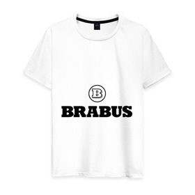 Мужская футболка хлопок с принтом Brabus в Петрозаводске, 100% хлопок | прямой крой, круглый вырез горловины, длина до линии бедер, слегка спущенное плечо. | benz | brabus | logo | mercedes | авто | брабус | лого | мерс | мерседес бенс