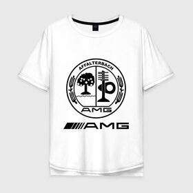 Мужская футболка хлопок Oversize с принтом AMG в Петрозаводске, 100% хлопок | свободный крой, круглый ворот, “спинка” длиннее передней части | amg | benz | logo | mercedes | авто | амг | лого | мерс | мерседес бенс