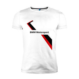 Мужская футболка премиум с принтом BMW motorsport в Петрозаводске, 92% хлопок, 8% лайкра | приталенный силуэт, круглый вырез ворота, длина до линии бедра, короткий рукав | bmw | motorsport | авто | бмв | бэха
